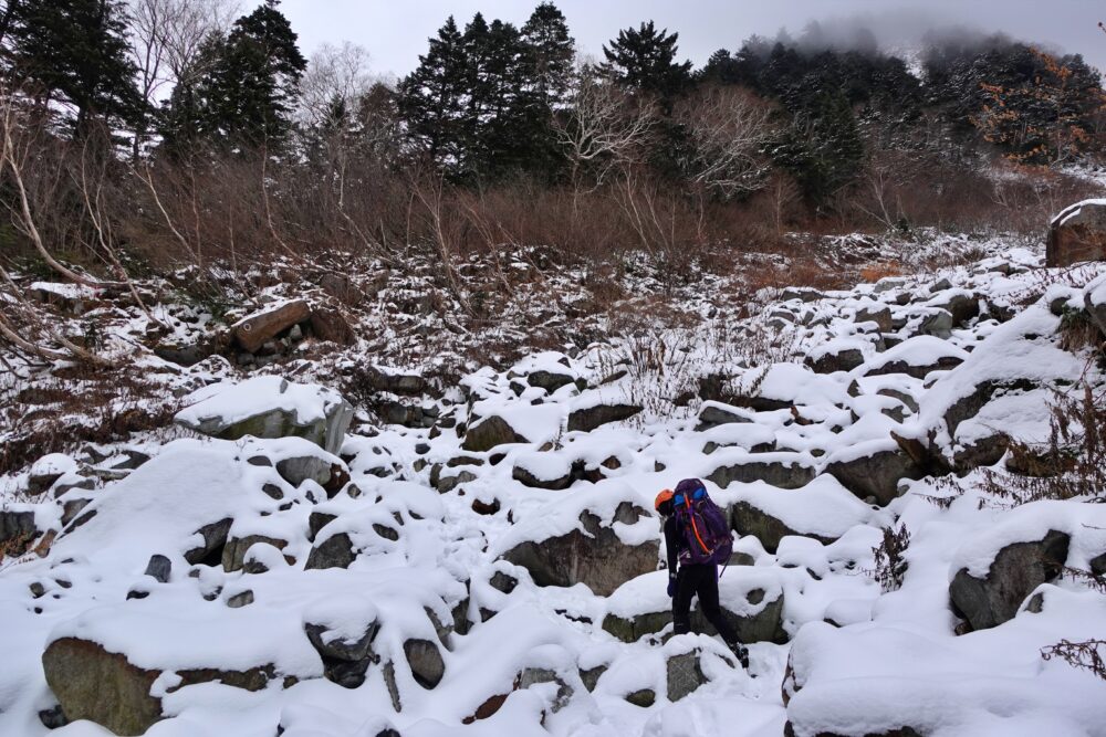 槍ヶ岳 中崎尾根 奥丸山 冬季 11月