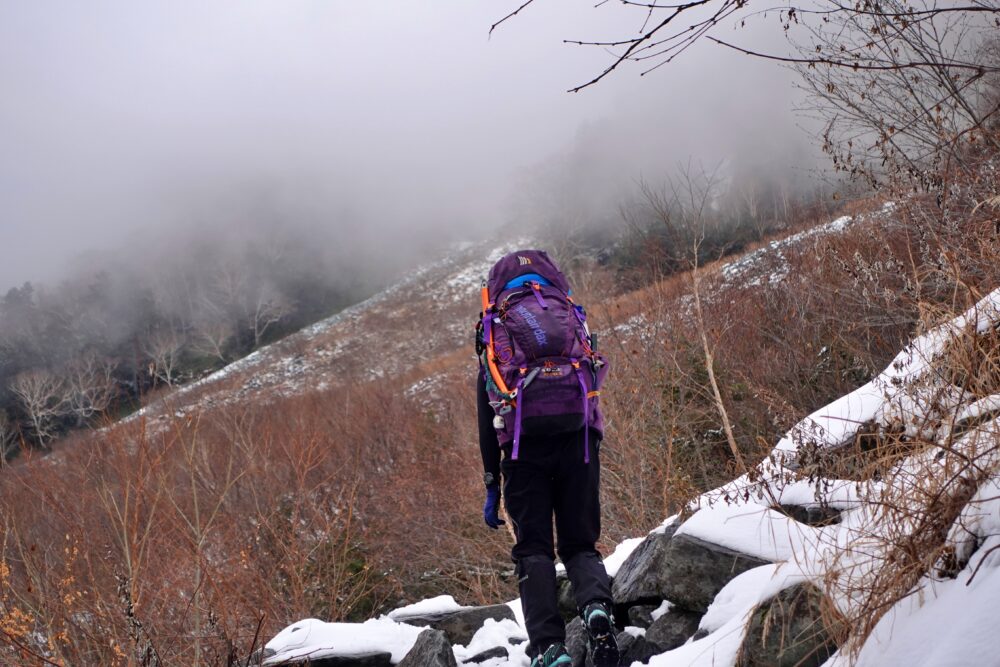 槍ヶ岳 中崎尾根 奥丸山 冬季 11月