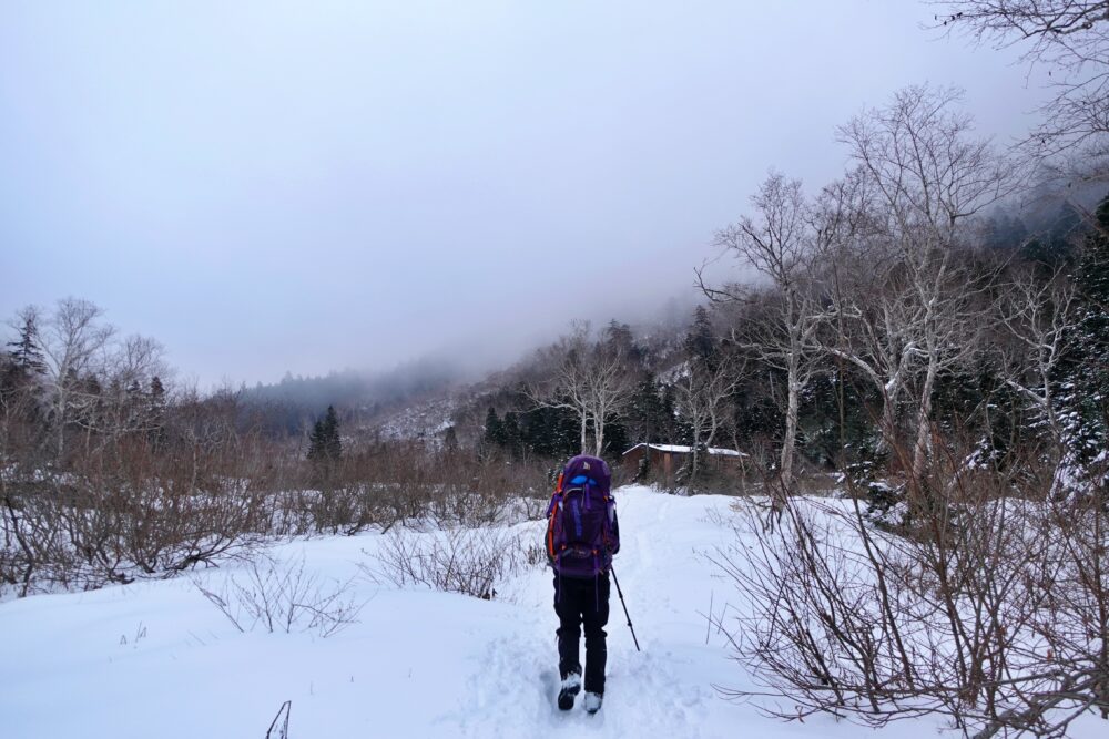 槍ヶ岳 中崎尾根 奥丸山 冬季 11月