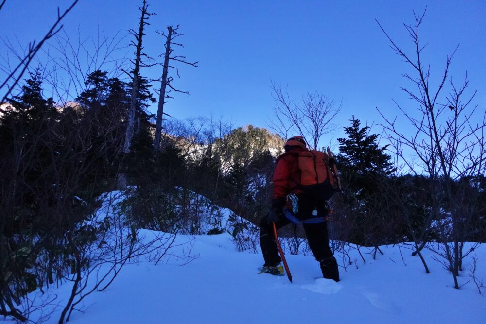 槍ヶ岳 中崎尾根 奥丸山 冬季 11月
