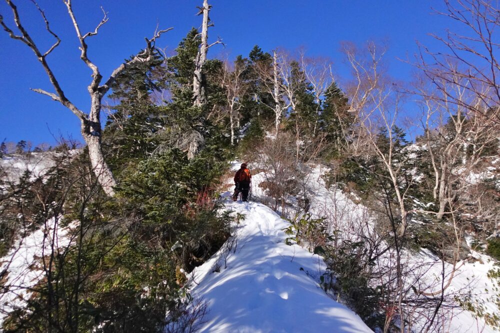 槍ヶ岳 中崎尾根 奥丸山 冬季 11月