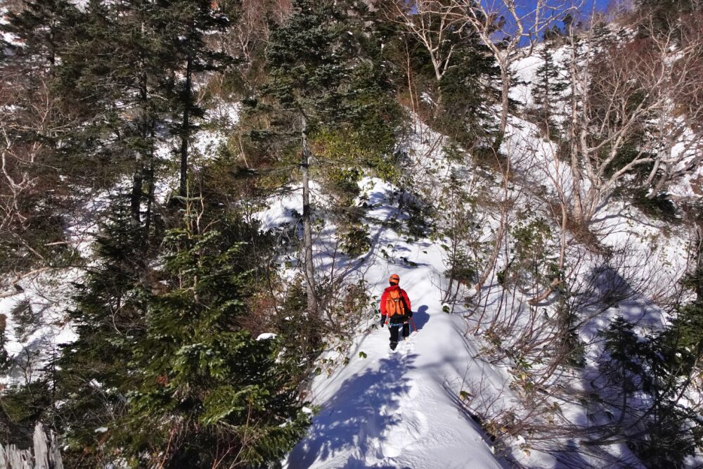 槍ヶ岳 中崎尾根 奥丸山 冬季 11月