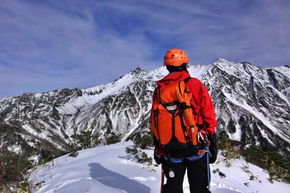 槍ヶ岳 中崎尾根 奥丸山 冬季 11月