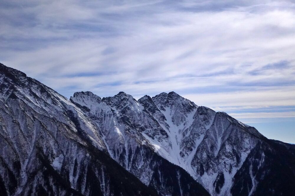 槍ヶ岳 中崎尾根 奥丸山 冬季 11月