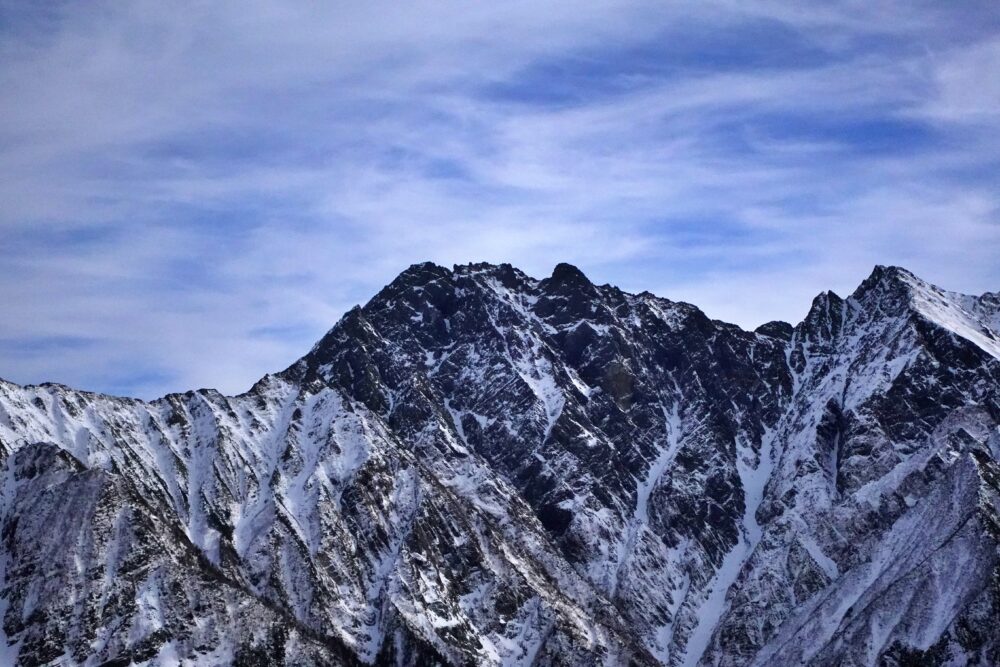 槍ヶ岳 中崎尾根 奥丸山 冬季 11月