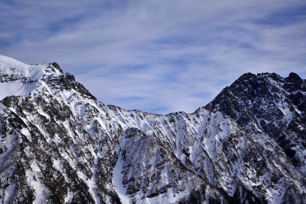 槍ヶ岳 中崎尾根 奥丸山 冬季 11月