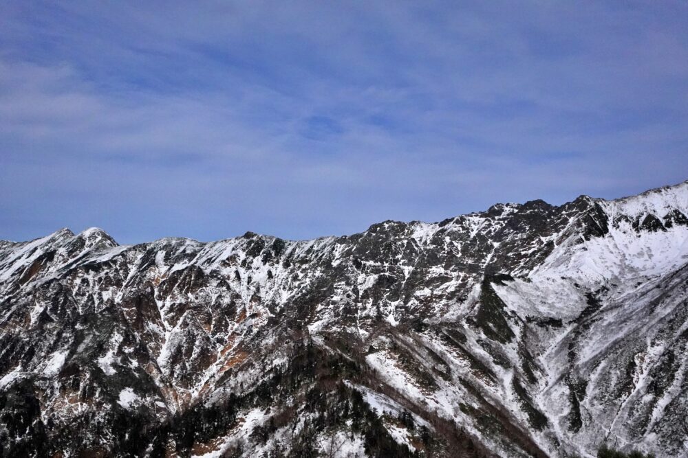 槍ヶ岳 中崎尾根 奥丸山 冬季 11月