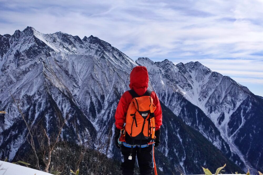 槍ヶ岳 中崎尾根 奥丸山 冬季 11月
