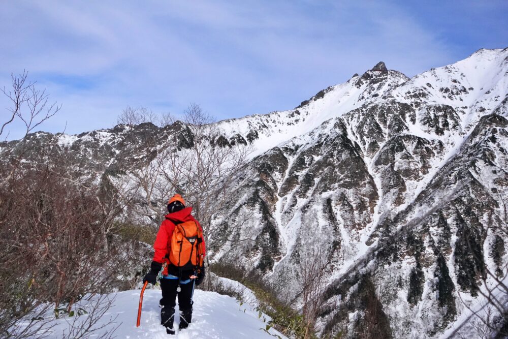 槍ヶ岳 中崎尾根 奥丸山 冬季 11月